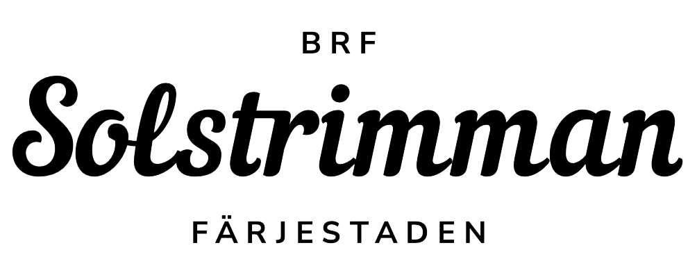 The logo for Brf Solstrimman.